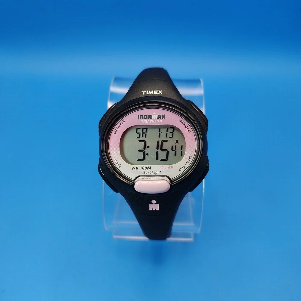Vintage 2004 Timex Ironman Triathlon Indiglo‎ 42mm Women's Digital Sport Watch